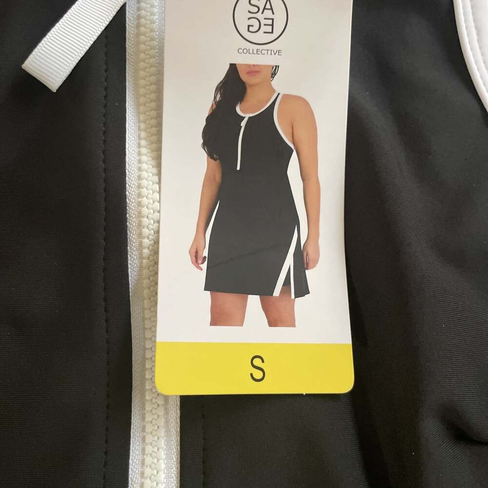 Sage Collective Women's Sleeveless Active Short with Dress, Black, Size S